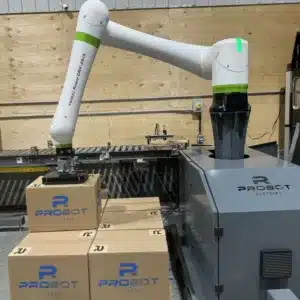 Palettiseur robotisé Probot en train de palettiser des boîtes